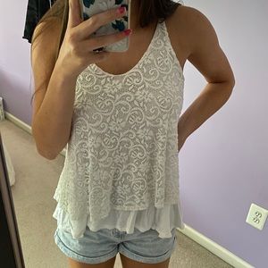 Lace White Tank Top